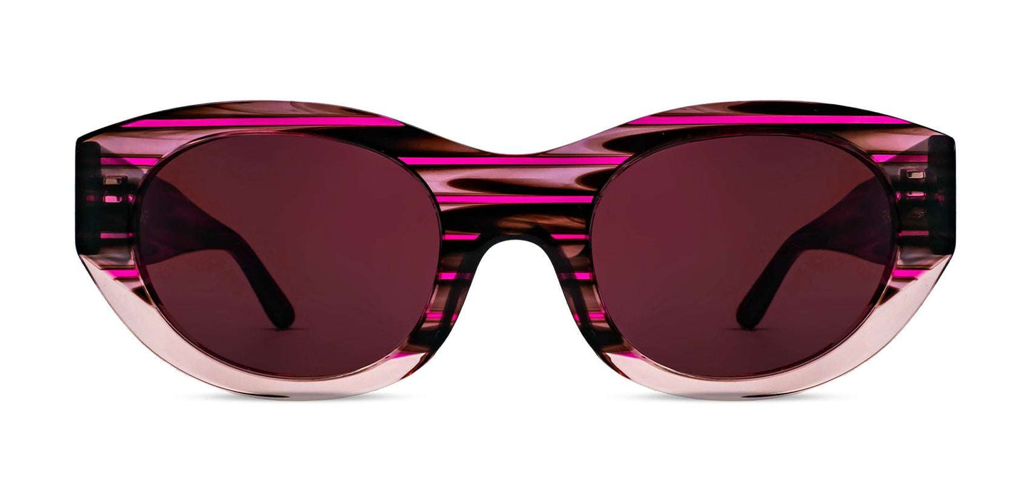 EXOTY 6305 - Pink Pattern Oval Rectangle Sunglasses