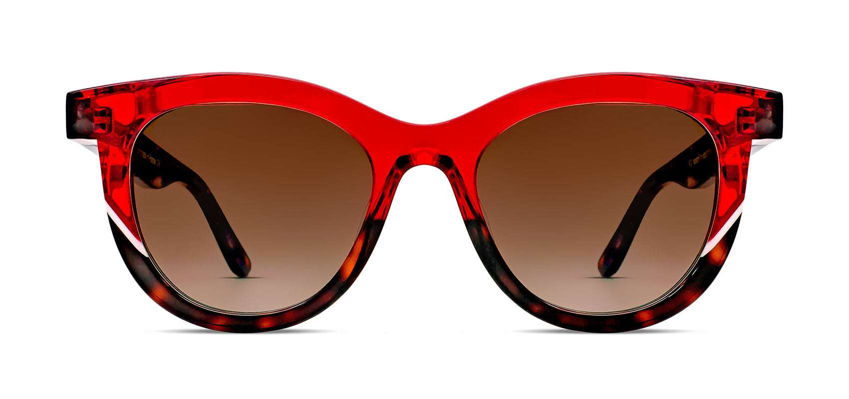 Thierry Lasry - Duality 462 Translucent Red & Tortoiseshell Sunglasses (Frontal View)