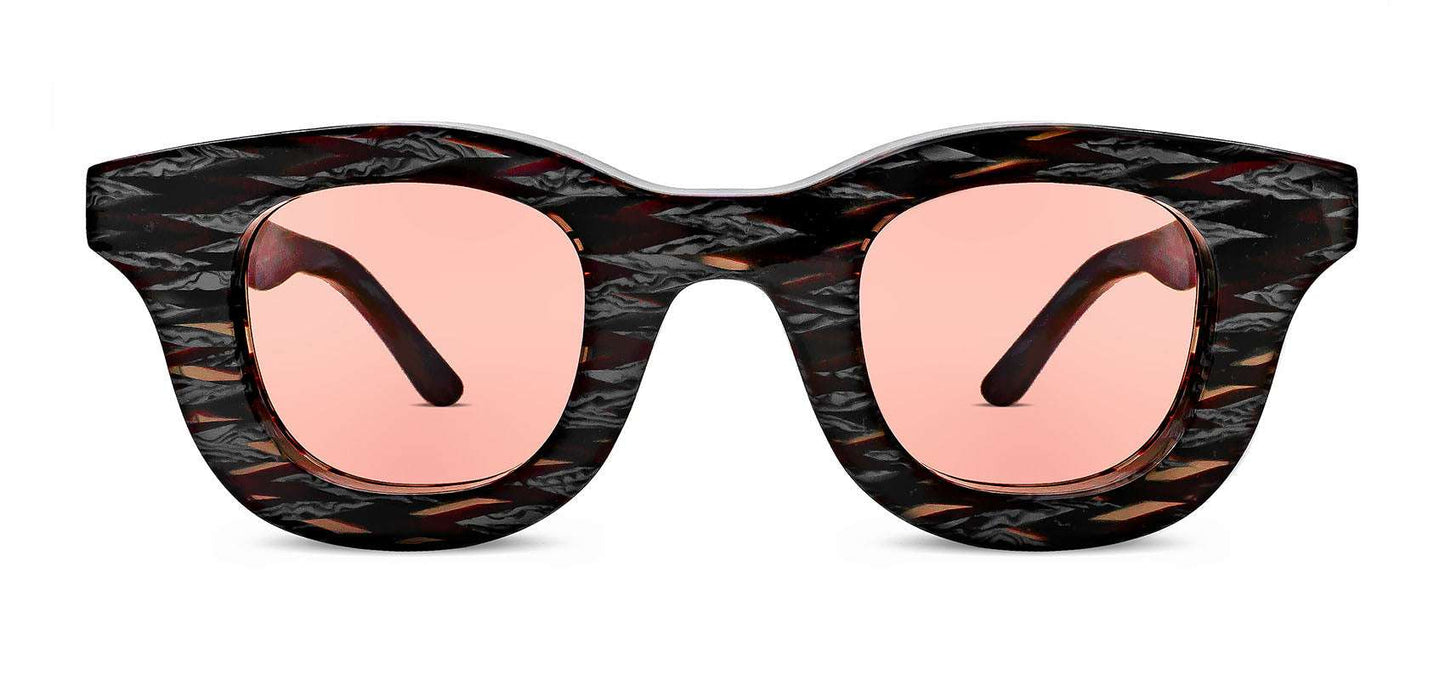 HACKTIVITY Burgundy Pattern Rectangle Tinted Sunglasses