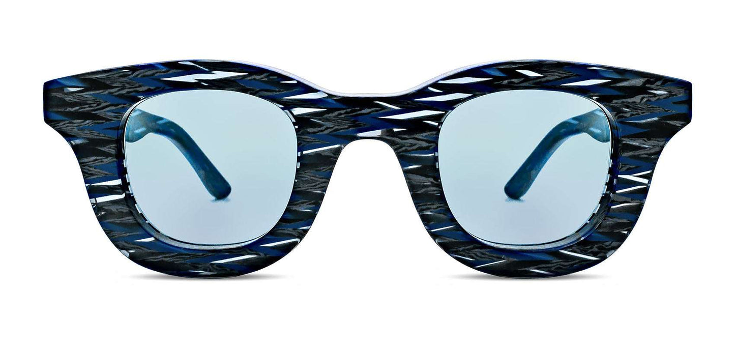 HACKTIVITY Blue Pattern Rectangle Tinted Sunglasses