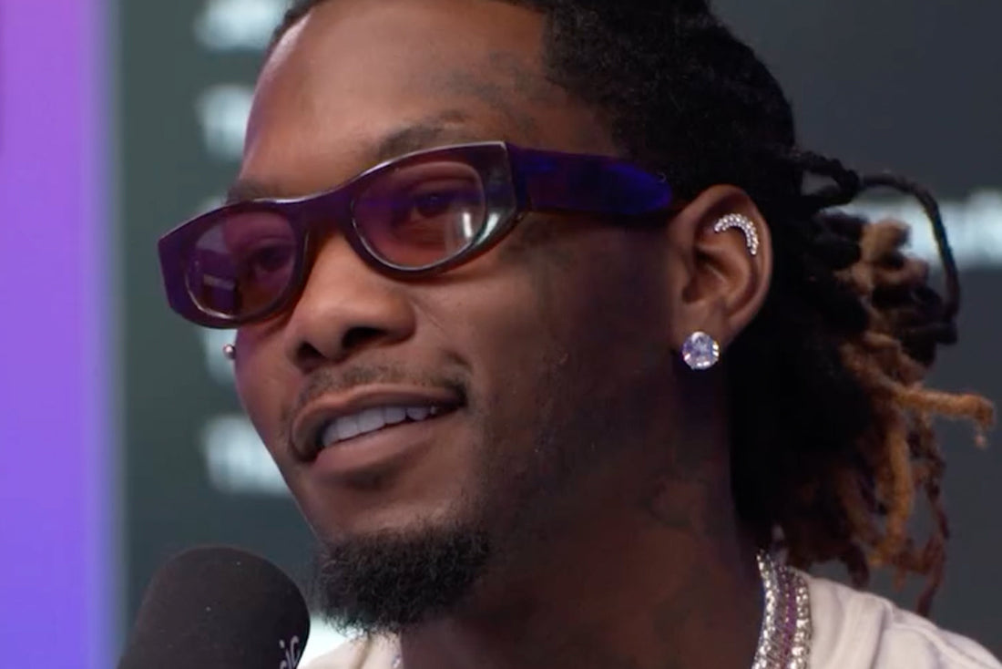 Offset wearing the Thierry Lasry MASTERMINDY sunglasses during The Ebro Show on Apple Music.