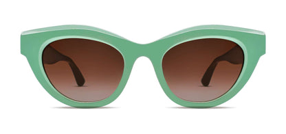 Thierry Lasry DELICACY luxury cat-eye sunglasses for women in retro green acetate, handcrafted in Italy with UV protection
