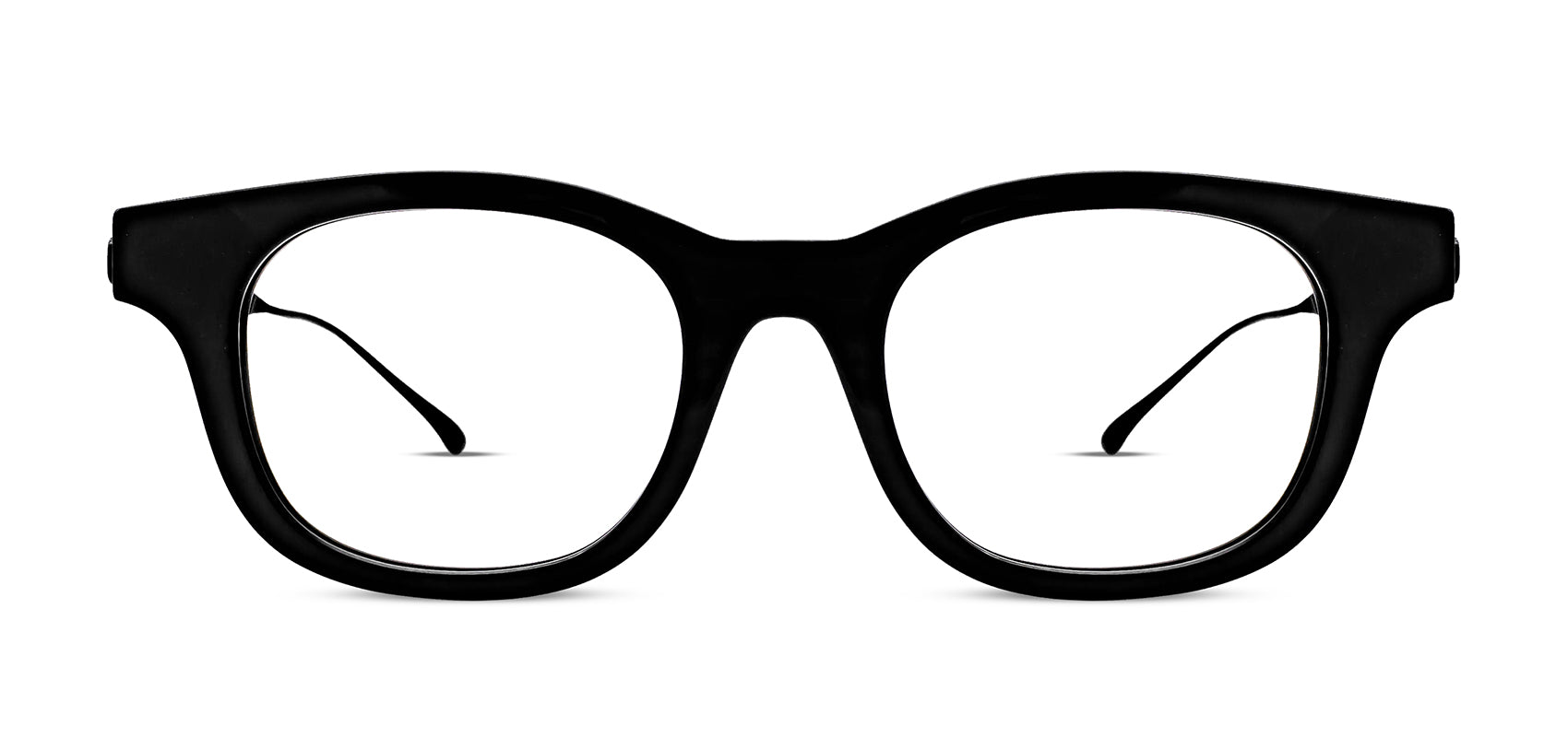 Thierry Lasry ARRESTY luxury prescription rectangular eyeglasses in black Italian acetate with titanium temples