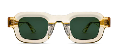 Thierry Lasry SCRATCHY Rectangle Sunglasses in translucent champagne acetate