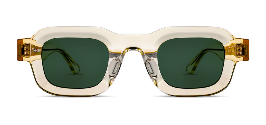 Thierry Lasry SCRATCHY Rectangle Sunglasses in translucent champagne acetate