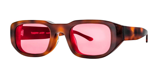 VICTIMY 131 RED - Tortoiseshell Rectangle Tinted Sunglasses