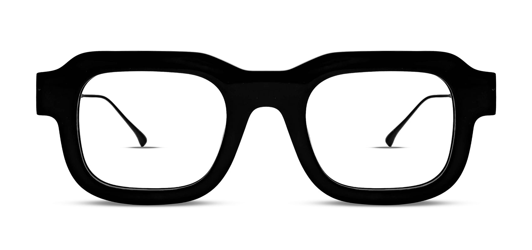 Thierry Lasry VIRTUALLY luxury unisex rectangular eyeglasses translucent black acetate and matte black titanium temples