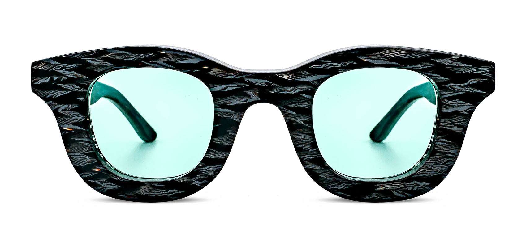 HACKTIVITY 3105 Gray Pattern Rectangle Tinted Sunglasses