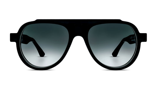 Black unisex aviator sunglasses with grey gradient lenses – luxury designer eyewear for men and women