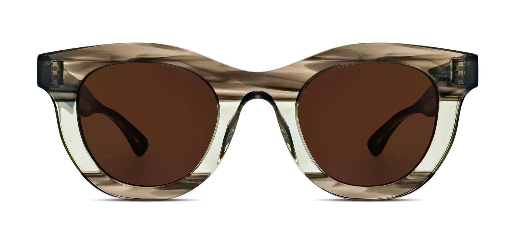 Thierry Lasry Consistency soft cat-eye sunglasses in mint/brown pattern acetate, handcrafted in Italy, optimal UV protection