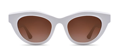 Thierry Lasry DELICACY luxury cat-eye sunglasses for women in white acetate, handcrafted in Italy with UV protection