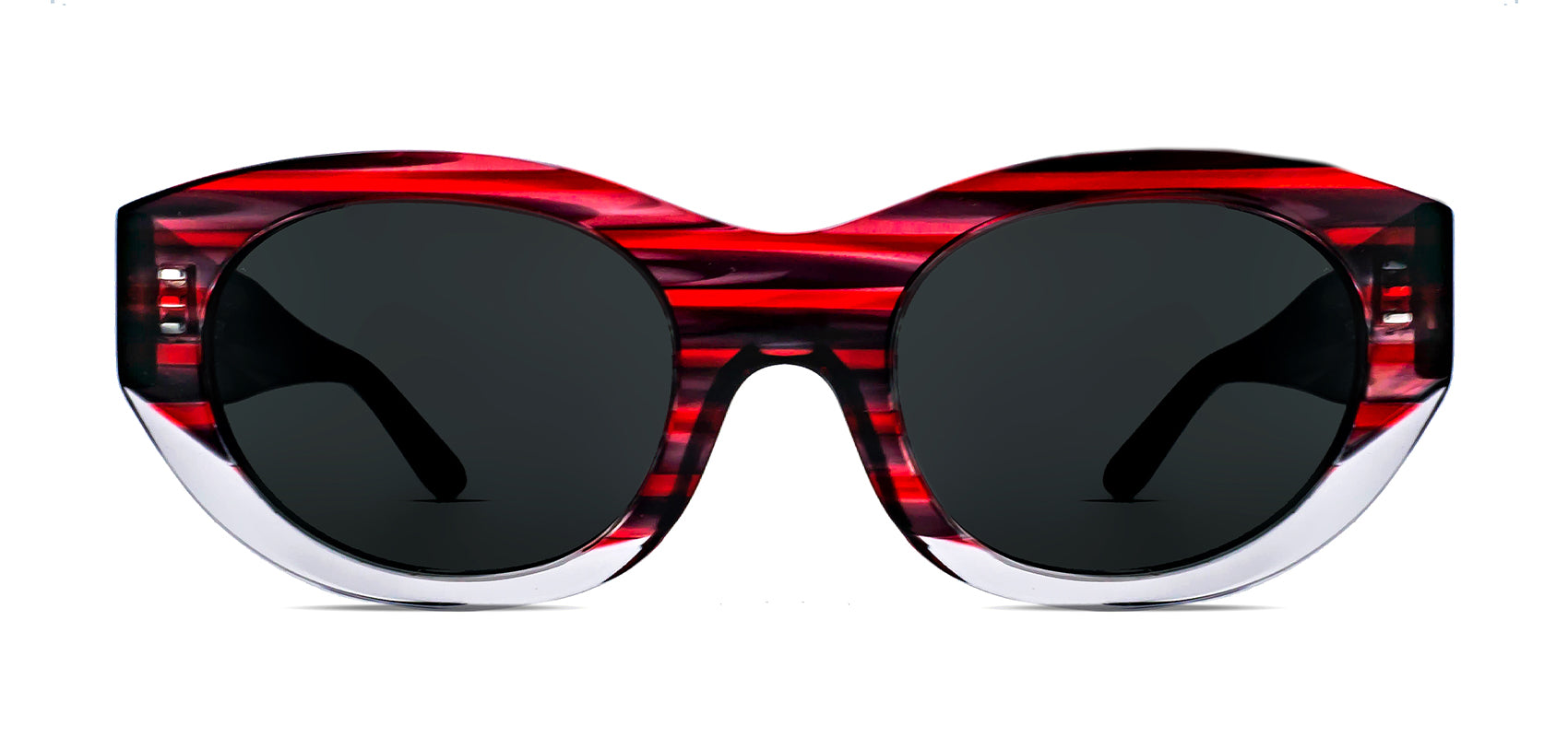 Thierry Lasry Exoty 6300 Red Stripes & Clear Sunglasses 3/4 View