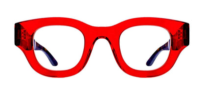 Thierry Lasry DEMOCRACY Luxury Rectangle Eyeglasses in Translucent Red acetate, handcrafted in Italy