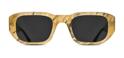 Thierry Lasry VICTIMY unisex futuristic rectangular sunglasses in yellow pattern acetate with UV protection
