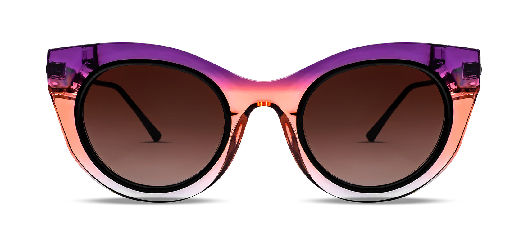 Thierry Lasry WITNESSY luxury women's cat-eye sunglasses gradient purple & pink acetate with matte black titanium temples