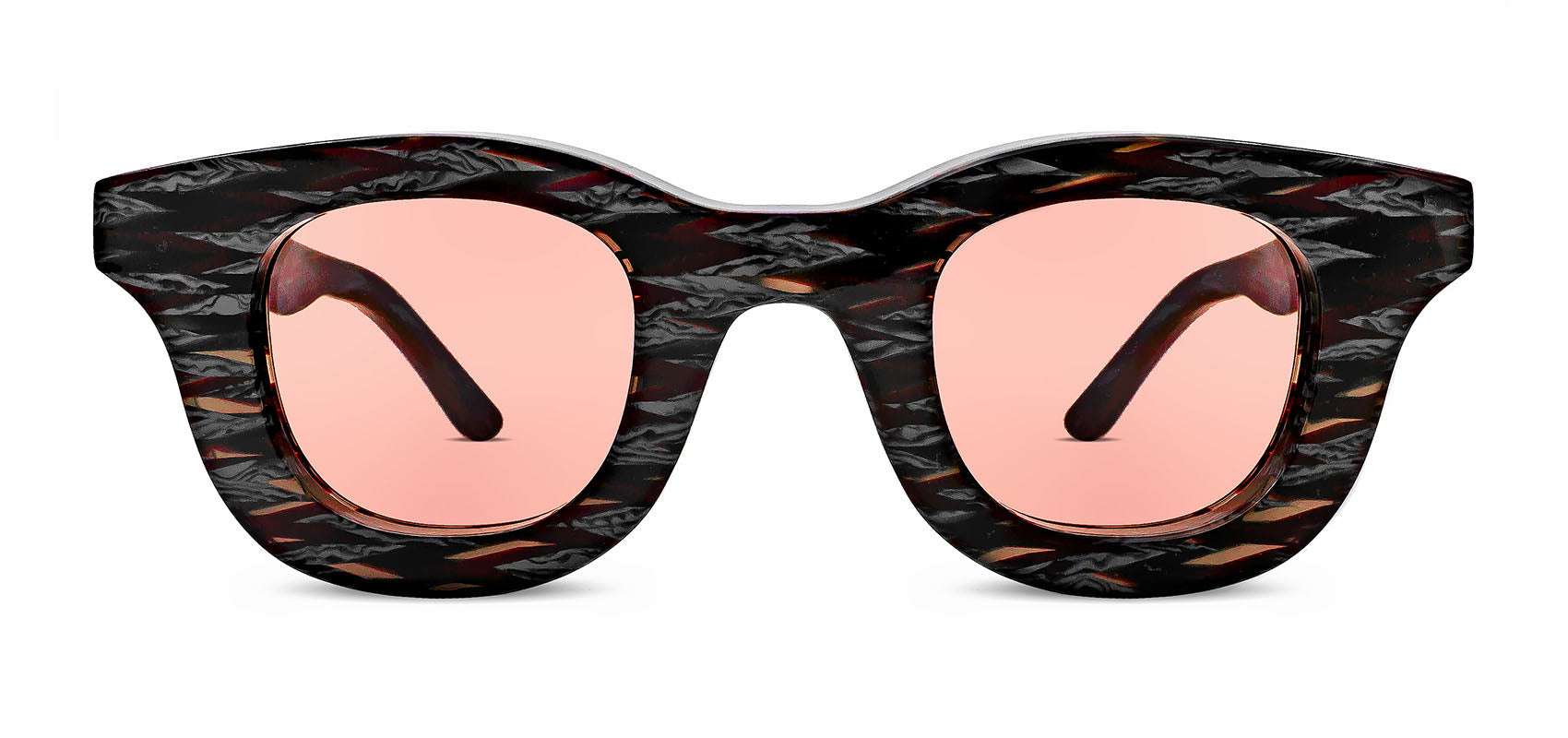 HACKTIVITY Burgundy Pattern Rectangle Tinted Sunglasses