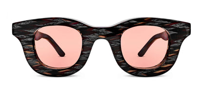 HACKTIVITY Burgundy Pattern Rectangle Tinted Sunglasses