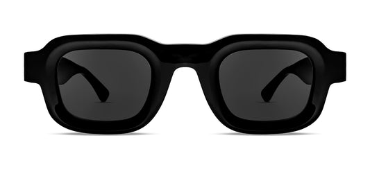 Thierry Lasry SCRATCHY Rectangle Sunglasses in black acetate