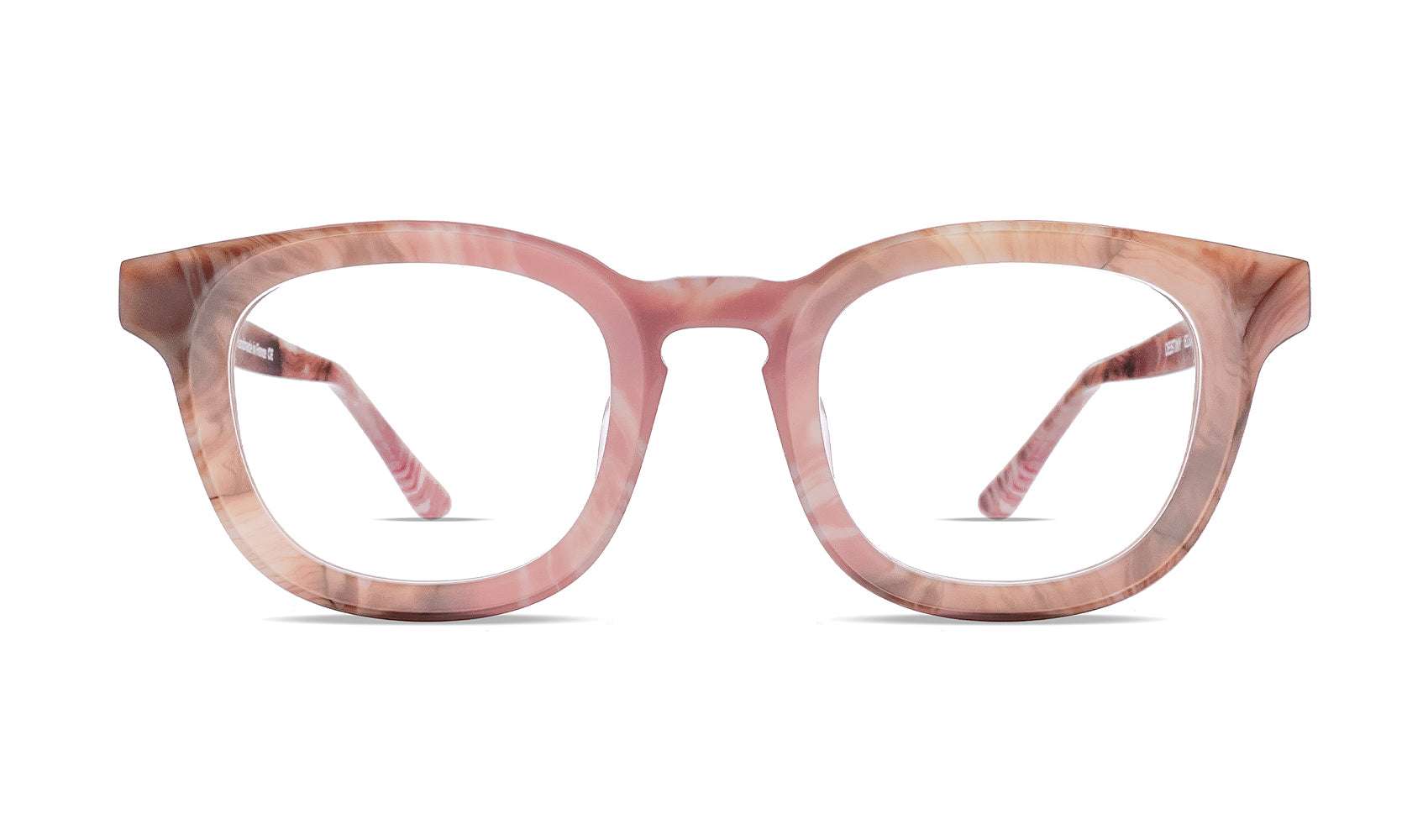 Thierry Lasry DESTINY Luxury Rectangle Eyeglasses, solid pink marble pattern acetate