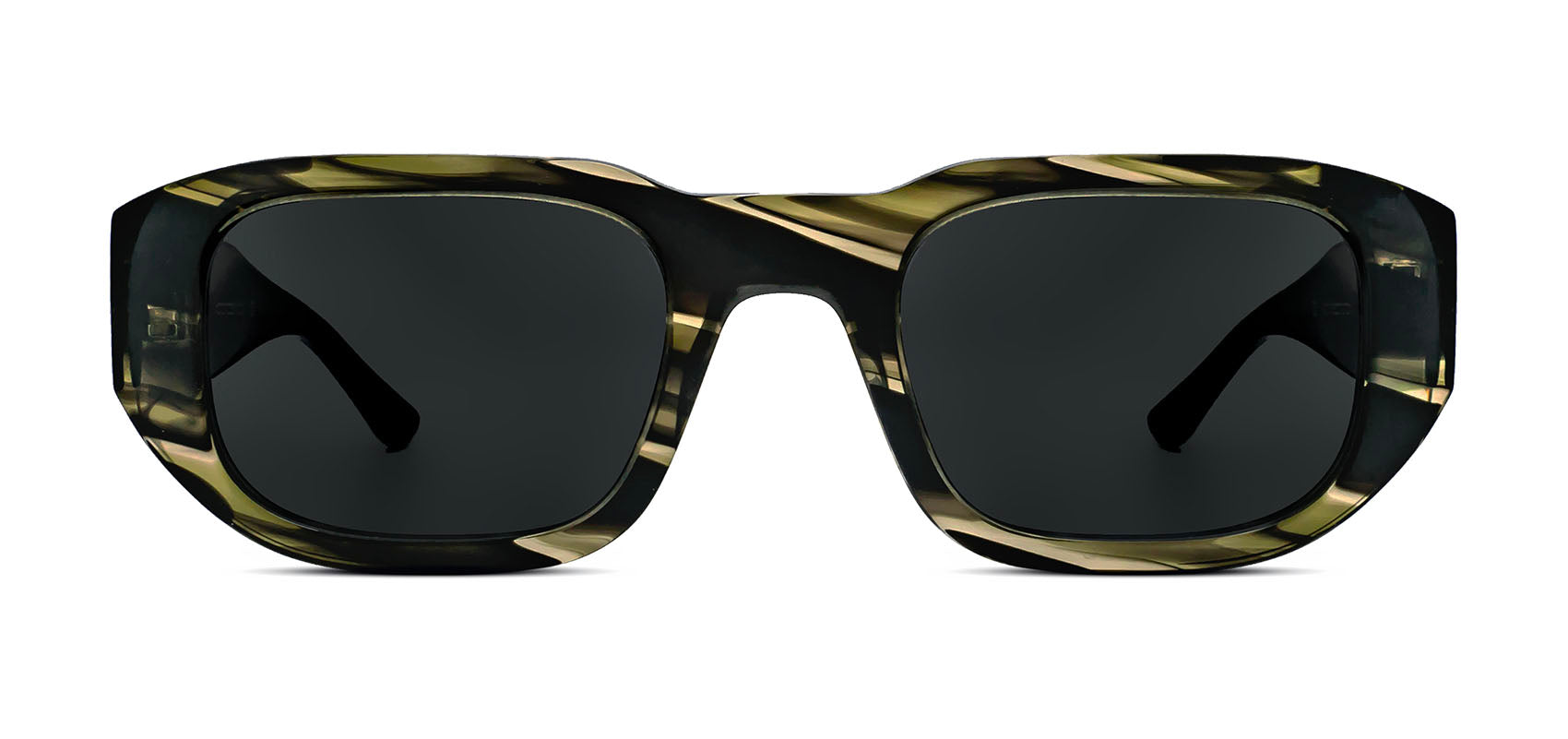 Thierry Lasry VICTIMY unisex futuristic rectangular sunglasses in green pattern acetate with UV protection