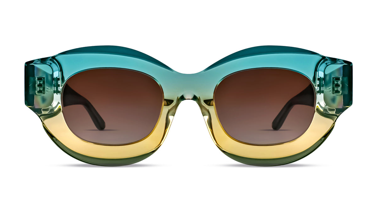 Thierry Lasry NWOT round style Flaky sunglasses in tortoiseshell w/blue lenses Thierry-Lasry-Lemony-Tortoise-  main image 3