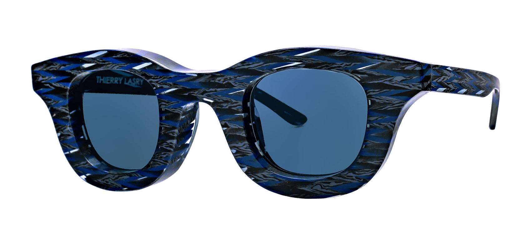 Hacktivity HACKTIVITY Handmade Luxury Rectangle Sunglasses in Blue Pattern ...