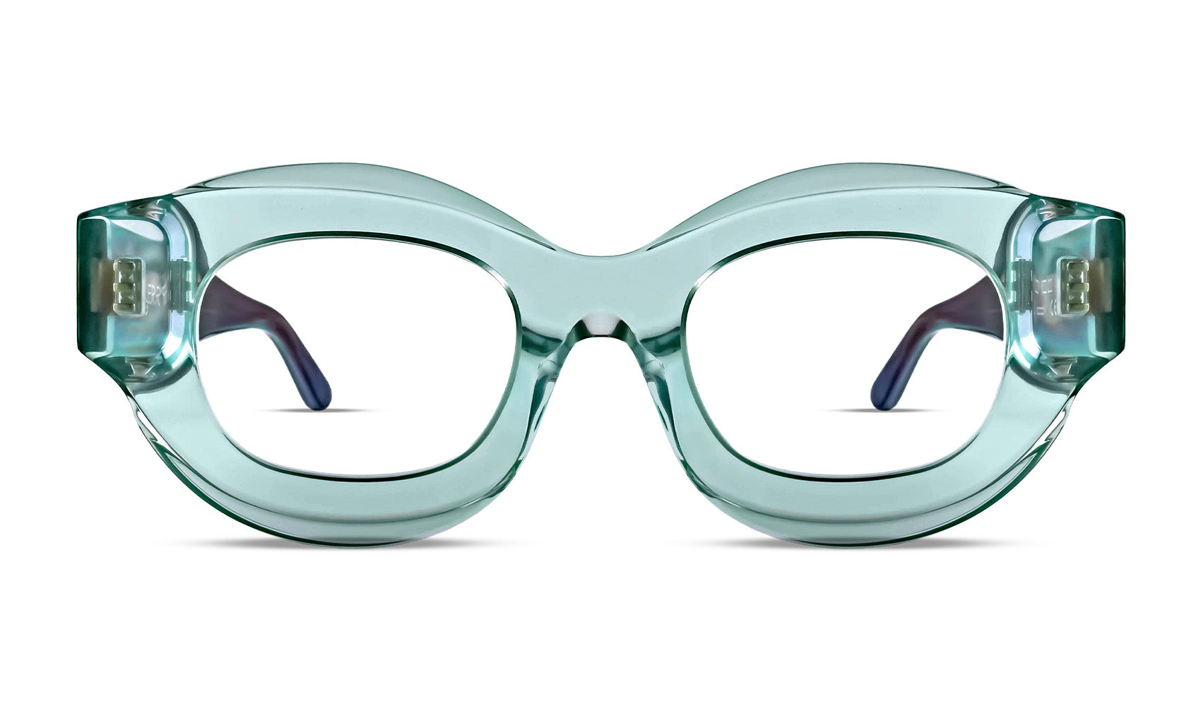 Thierry Lasry BUBBLY designer round eyeglasses in translucent green acetate