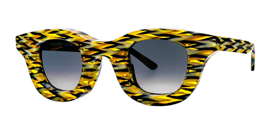 HACKTIVITY 3101 Yellow Pattern Rectangle Sunglasses