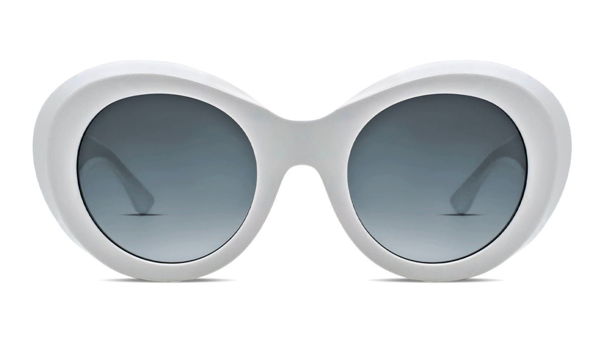 White Modern Round Sunglasses Amazon.com: ZaneGear White Oval Round Sunglasses Thick Bold  main image 4