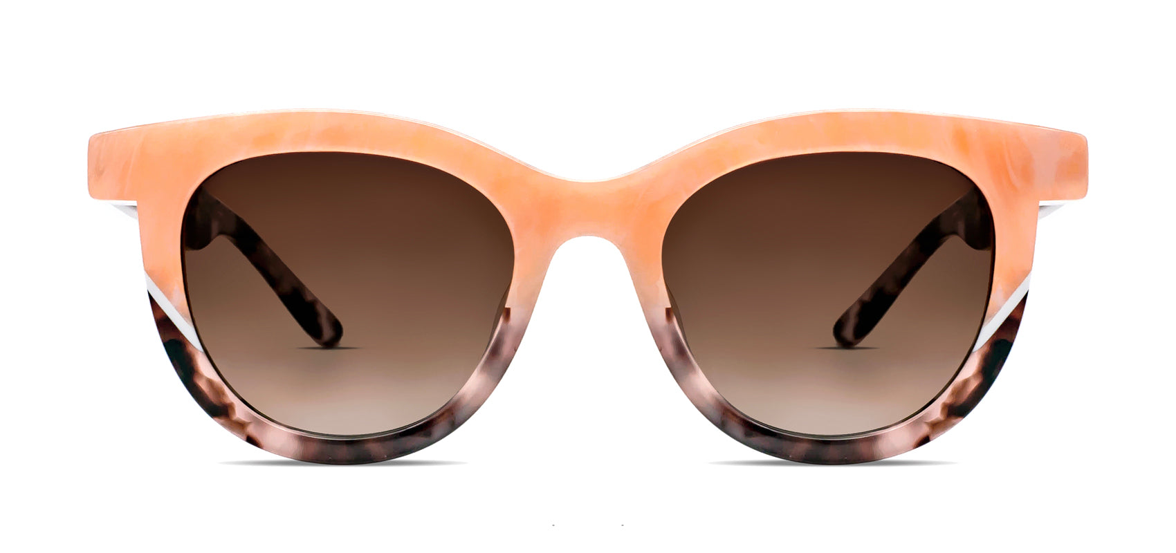 Thierry Lasry - Duality 616 Peach Horn & Tortoiseshell Sunglasses (Frontal View)