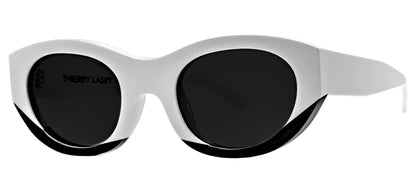 EXOTY 000 - White & Black Unisex Rectangle Sunglasses