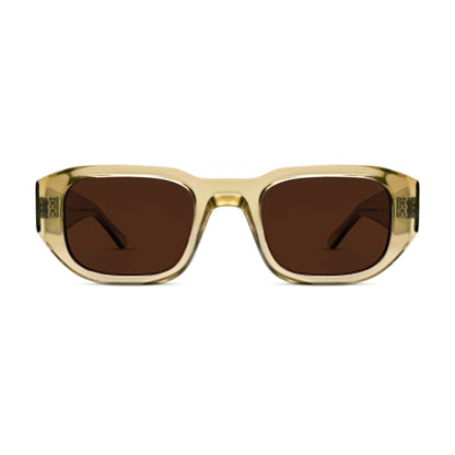 VICTIMY 177 BROWN - Champagne Unisex Rectangle Sunglasses
