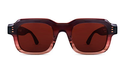 Thierry Lasry VENDETTY Rectangle Sunglasses in gradient burgundy pattern