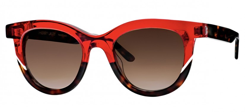 Thierry Lasry - Duality 462 Translucent Red & Tortoiseshell Sunglasses (3/4 View)