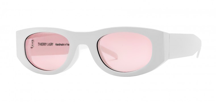 White sunglasses with clearance pink lenses