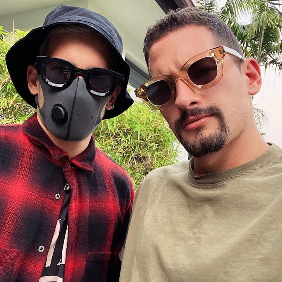 Mau & Ricky wearing the RHUDE x THIERRY LASRY “RHODEO”