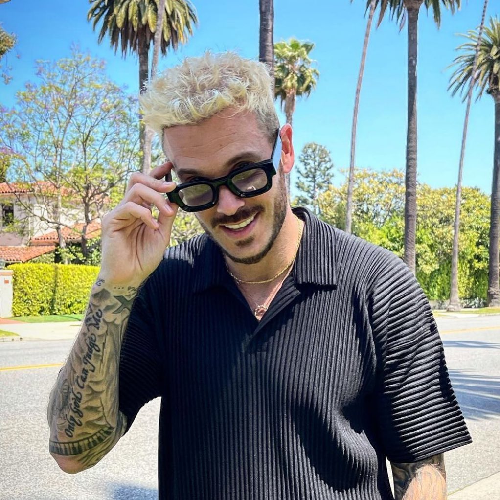 Matt Pokora rocking the RHUDE x THIERRY LASRY “RHEVISION”