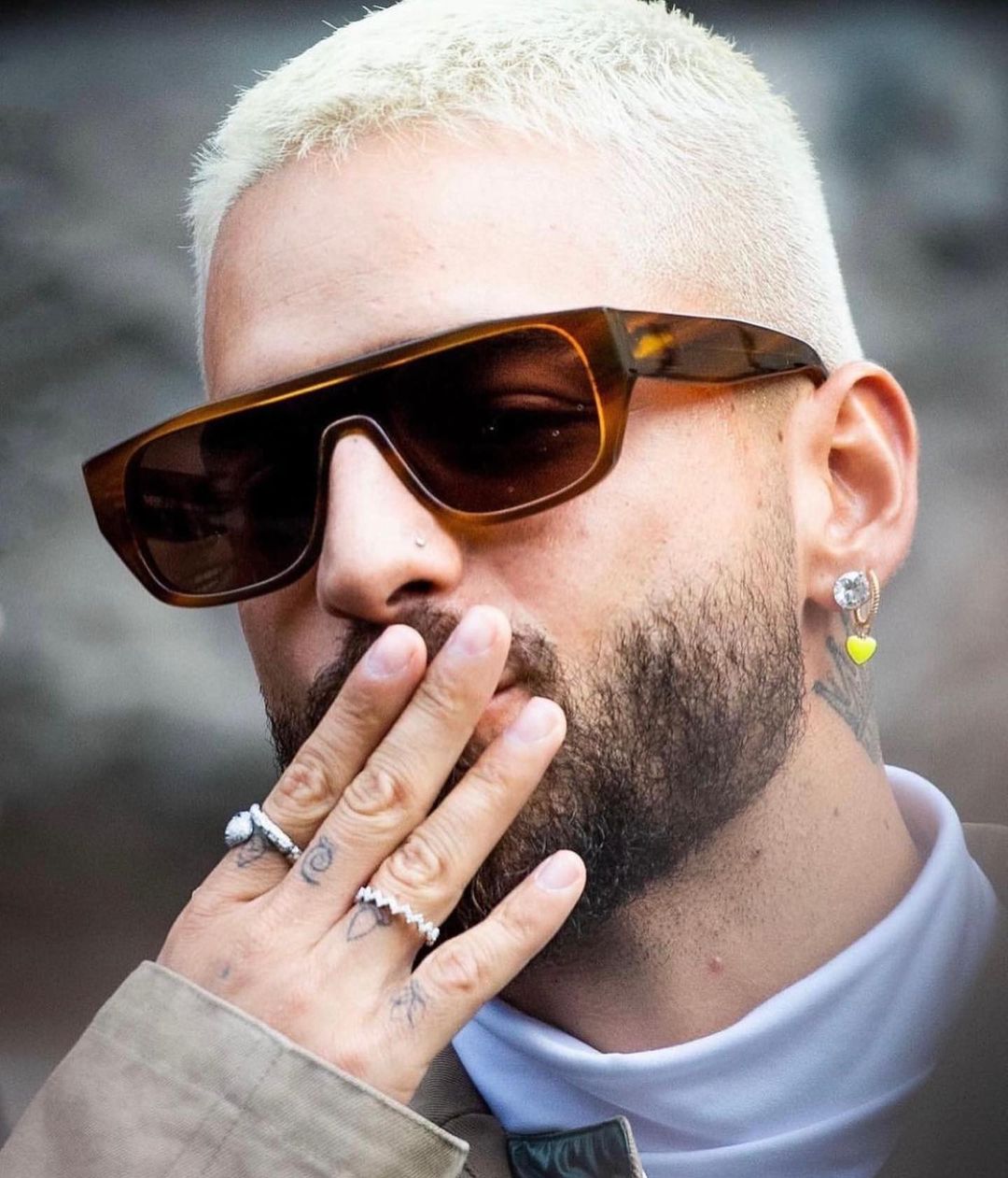 MALUMA wearing the THIERRY LASRY sunglasses "KLASSY" during Paris Fashion Week 