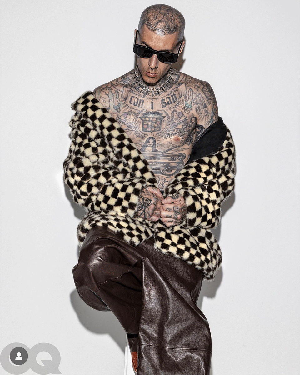 TRAVIS BARKER wearing the THIERRY LASRY x DTA "MASTERMINDY 701" Sunglasses