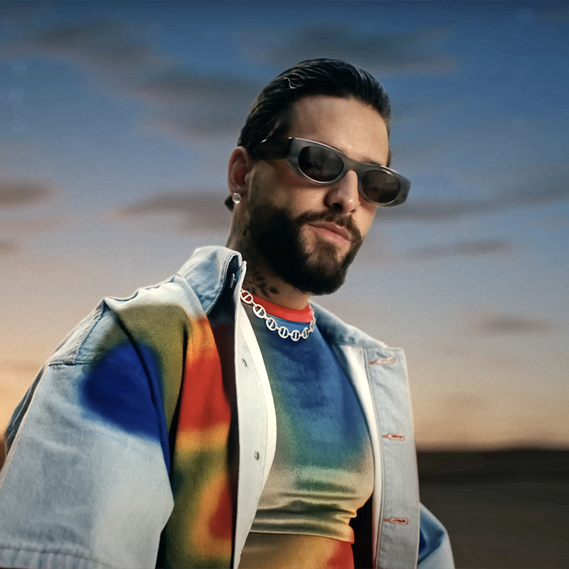 MALUMA wearing the THIERRY LASRY "MASTERMINDY" sunglasses in the official video of the 2022 FIFA WORLD CUP FAN FESTIVAL™ ANTHEM