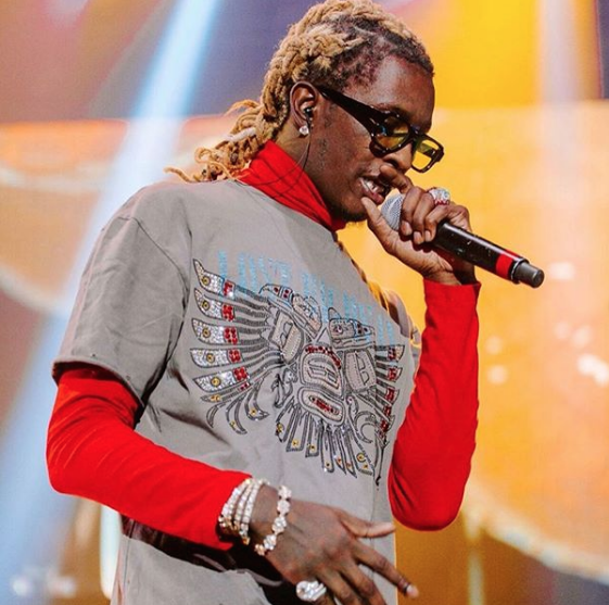 Young Thug wearing the ENFANTS RICHES DÉPRIMÉS x THIERRY LASRY “THE ISOLAR"
