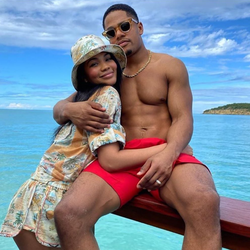 Sterling Shepard from the NY Giants wearing the RHUDE X THIERRY LASRY “RHODEO”